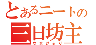 とあるニートの三日坊主（なまけぶり）