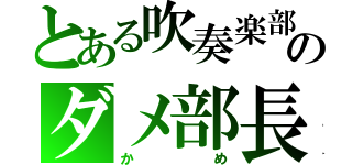 とある吹奏楽部のダメ部長（かめ）