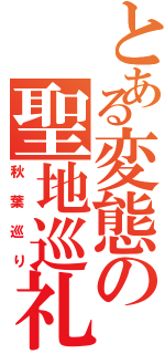 とある変態の聖地巡礼（秋葉巡り）