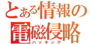 とある情報の電磁侵略（ハッキング）