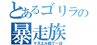 とあるゴリラの暴走族（マヌエル紋てーほ）