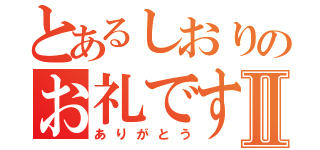 とあるしおりのお礼ですⅡ（ありがとう）