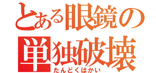 とある眼鏡の単独破壊（たんどくはかい）