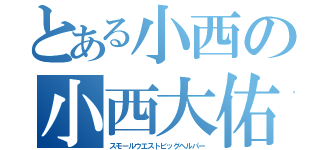 とある小西の小西大佑（スモールウエストビッグヘルパー）