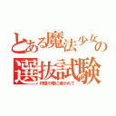 とある魔法少女の選抜試験（円環の理に導かれて）