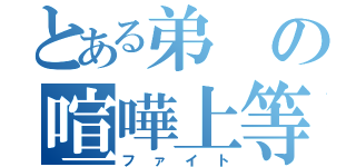 とある弟の喧嘩上等（ファイト）