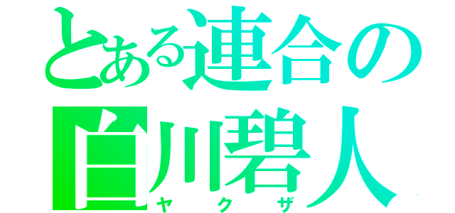 とある連合の白川碧人（ヤクザ）