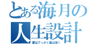 とある海月の人生設計（夢はでっかく値は深く）