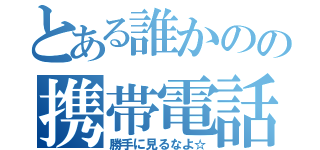 とある誰かのの携帯電話（勝手に見るなよ☆）