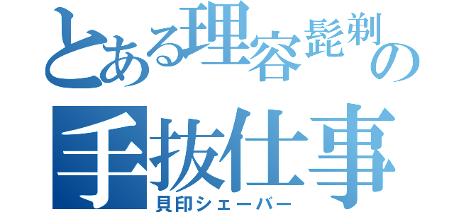 とある理容髭剃の手抜仕事（貝印シェーバー）