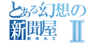 とある幻想の新聞屋Ⅱ（射命丸文）