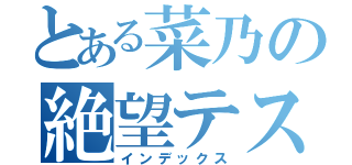 とある菜乃の絶望テスト（インデックス）