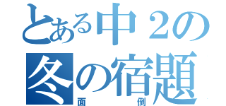 とある中２の冬の宿題（面倒）