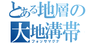 とある地層の大地溝帯（フォッサマグナ）