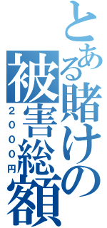 とある賭けの被害総額（２０００円）