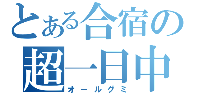 とある合宿の超一日中（オールグミ）