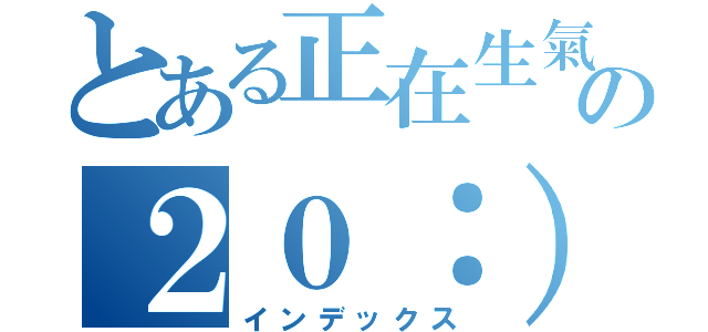 とある正在生氣の２０：）（インデックス）