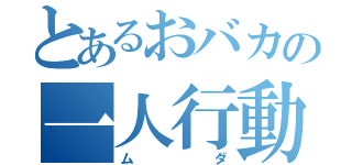 とあるおバカの一人行動（ムダ）