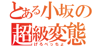 とある小坂の超級変態（げろべっちょ）