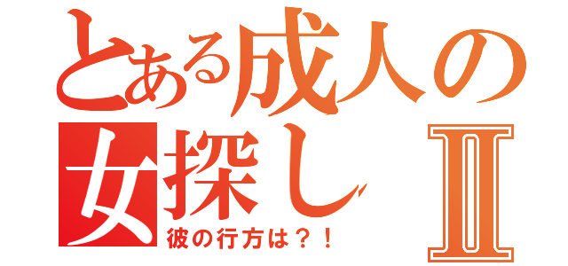 とある成人の女探しⅡ（彼の行方は？！）