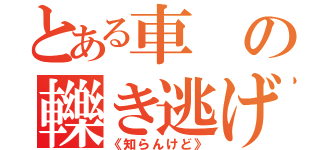 とある車の轢き逃げ事件（《知らんけど》）