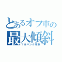 とあるオフ車の最大傾斜（フルバンク停車）