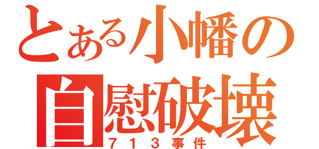 とある小幡の自慰破壊（７１３事件）