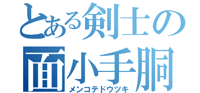 とある剣士の面小手胴突（メンコテドウツキ）