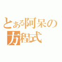 とある阿呆の方程式（）