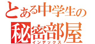 とある中学生の秘密部屋（インデックス）