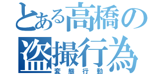 とある高橋の盗撮行為（変態行動）