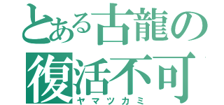 とある古龍の復活不可（ヤマツカミ）