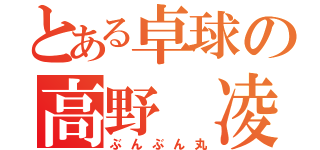 とある卓球の高野　凌（ぶんぶん丸）