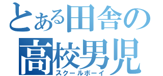 とある田舎の高校男児（スクールボーイ）