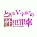 とあるＶ字鼻穴の性犯罪率（本物の倭人の８０倍で芸能界汚染）