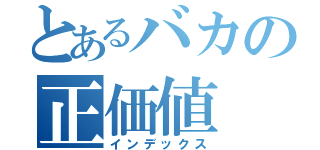 とあるバカの正価値（インデックス）