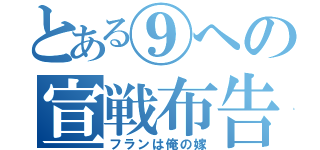 とある⑨への宣戦布告（フランは俺の嫁）