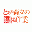 とある森安の編集作業（ガンバレ）