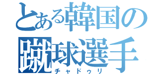 とある韓国の蹴球選手（チャドゥリ）