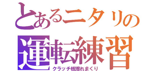 とあるニタリの運転練習（クラッチ板擦れまくり）