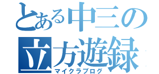 とある中三の立方遊録（マイクラブログ）