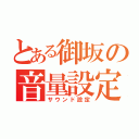 とある御坂の音量設定（サウンド設定）