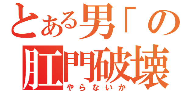 とある男「の肛門破壊（やらないか）