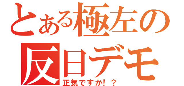 とある極左の反日デモ（正気ですか！？）