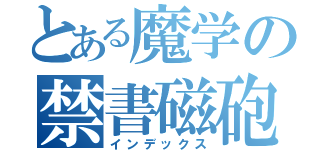 とある魔学の禁書磁砲（インデックス）