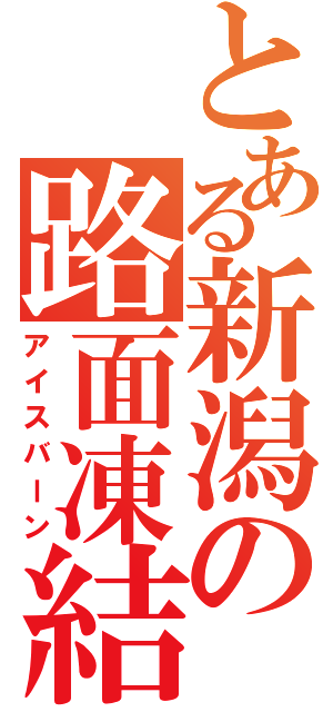 とある新潟の路面凍結（アイスバーン）