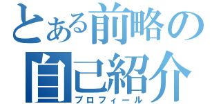 とある前略の自己紹介（プロフィール）