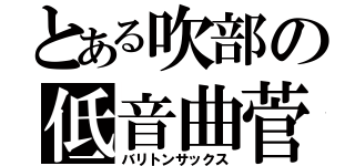 とある吹部の低音曲菅（バリトンサックス）