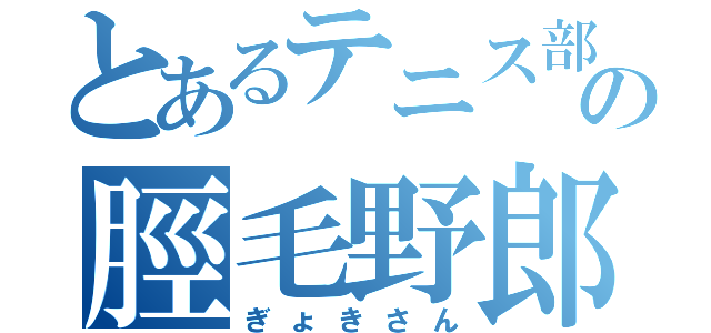 とあるテニス部の脛毛野郎（ぎょきさん）