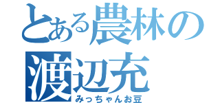 とある農林の渡辺充（みっちゃんお豆）